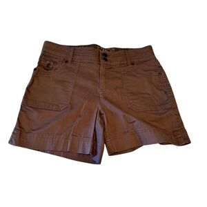 Dakota Blue Utility Shorts Women 6 Brown Cotton Stretch Boho Cargo Pockets